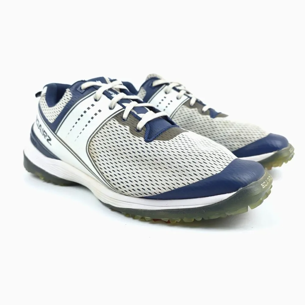SQAIRZ Speed Mesh Golf Shoes Performance Sneaker White Blue Athletic Sporty 11.5